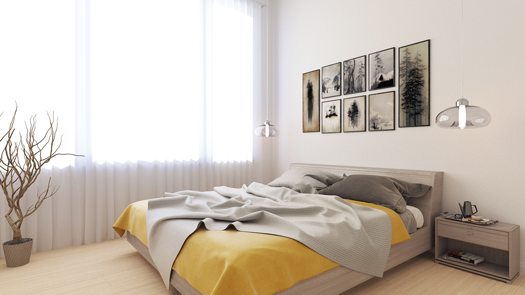 3D visualisation bedroom light